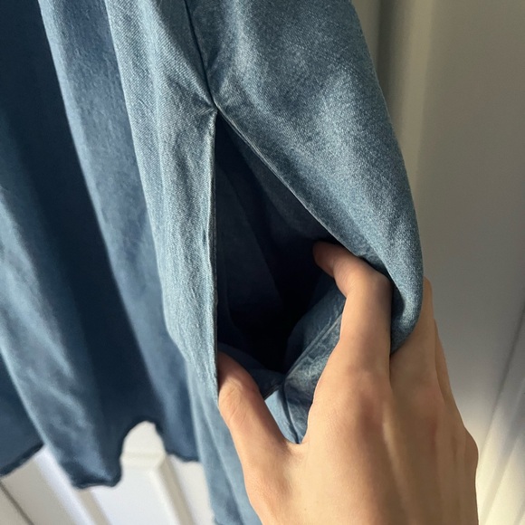 Rebecca Minkoff Dev Chambray Blue Off the Shoulder Dress - Picture 5 of 7